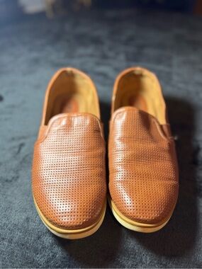 Eurosoft by Sofft Perforated Slip-On Leather Shoes - Brown